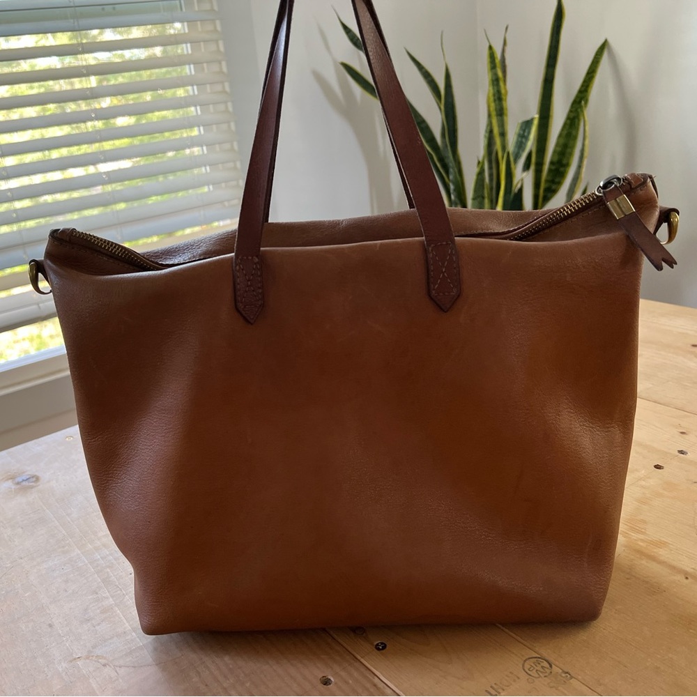 Madewell zip top transport tote